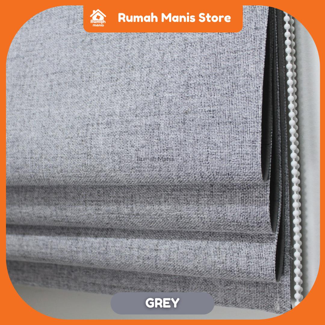 [RUMAH MANIS ROMAN BLIND] 3 Panel Premium Modern Western Style Roman Soft Curtain Blind | 100% Blackout | 198CM X 152CM (6.5' X 5') | Ready Stock | Tingkap Roman bidai waterproof langsir raya