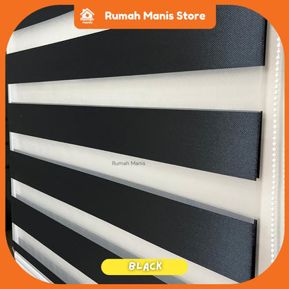 [RUMAH MANIS ZEBRA BLIND] 3 Panel Premium Modern Sunblock Dual Layer Zebra Blind | 198CM X 150CM (6.5' X 5') | Ready Stock | Bidai Tingkap Zebra Moden langsir raya