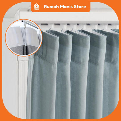 RUMAH MANIS Curtain Hook French Pleat 12 pcs Chrome Upper Hook | Cangkuk Langsir Besi | Pleat 4 Prong Curtain Accessories Hardware