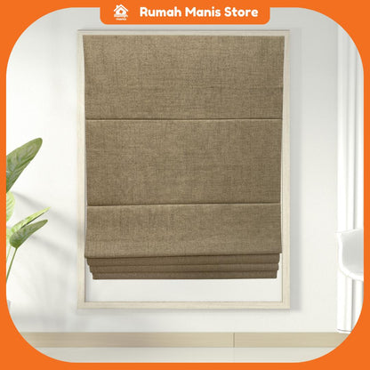 [RUMAH MANIS ROMAN BLIND] 1 Panel Premium Modern Western Style Roman Soft Curtain Blind | 100% Blackout | 76CM X 210CM (2.5' X 7') | Ready Stock | Tingkap Roman tangga doubledeck langsir tarik bidai waterproof raya