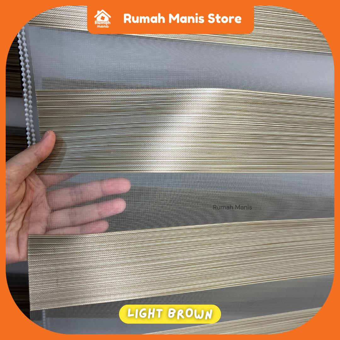 RUMAH MANIS 2 Panel Premium Modern Sunblock Zebra Blind | 137CM X 150CM (4.5' X 5') | Ready Stock | Bidai Tingkap Zebra Moden tangga doubledeck