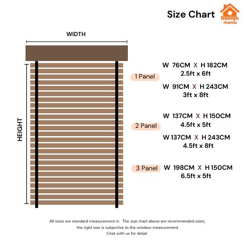 [RUMAH MANIS TIMBER BLIND] 2 Panel Premium High Quality Contemporary Decor Wooden Blinds | Ready Stock | Bidai Bilah Kayu Basswood Moden Ala Venetian langsir raya homeblind bidai kayu ruang tamu