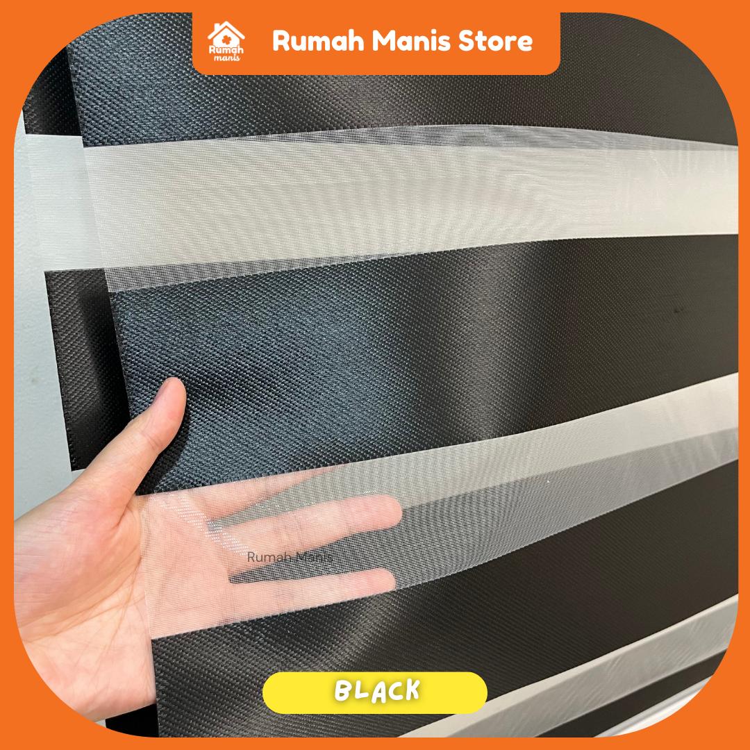 [RUMAH MANIS ZEBRA BLIND] 1 Panel Premium Modern Dual Layer Sunblock Zebra Blind | 76CM X 210CM (2.5' X 7') | Ready Stock | Bidai Tingkap Zebra Moden