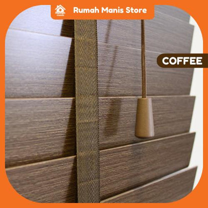 [RUMAH MANIS BLIND] 3 Panel Premium High Quality Contemporary Decor Wooden | 198CM X 150CM (6.5' X 5') | Ready Stock | Bidai Bilah Kayu Moden Bidai Ala Venetian timber blinds curtains langsir raya bidai kayu ruang tamu