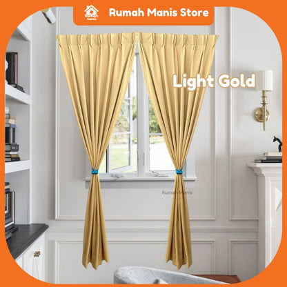 [Rumah Manis Sunblock Curtain] 1pcs Ready-made | 140CM(W) X 210CM(H) | French Pleat | Langsir Tebal Kualiti Sunblok Soft raya