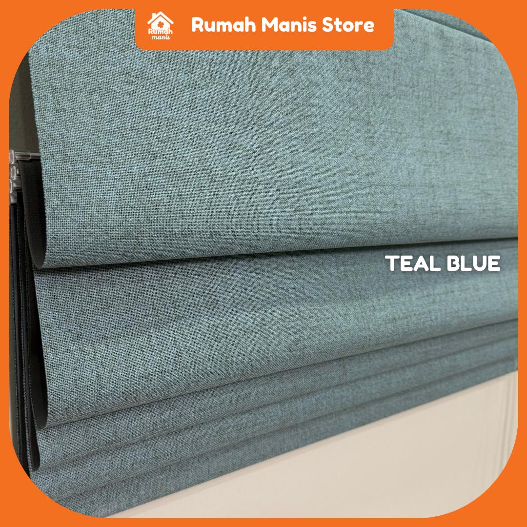 [RUMAH MANIS ROMAN BLIND] 3 Panel Premium Modern Western Style Roman Soft Curtain Blind | 100% Blackout | 198CM X 152CM (6.5' X 5') | Ready Stock | Tingkap Roman bidai waterproof langsir raya