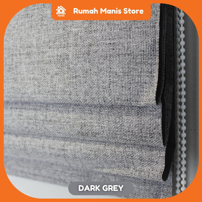 [RUMAH MANIS ROMAN BLIND] 2 Panel Premium Modern Western Style Roman Soft Curtain Blind | 100% Blackout | Ready Stock | Tingkap Roman tangga doubledeck langsir tarik bidai waterproof raya