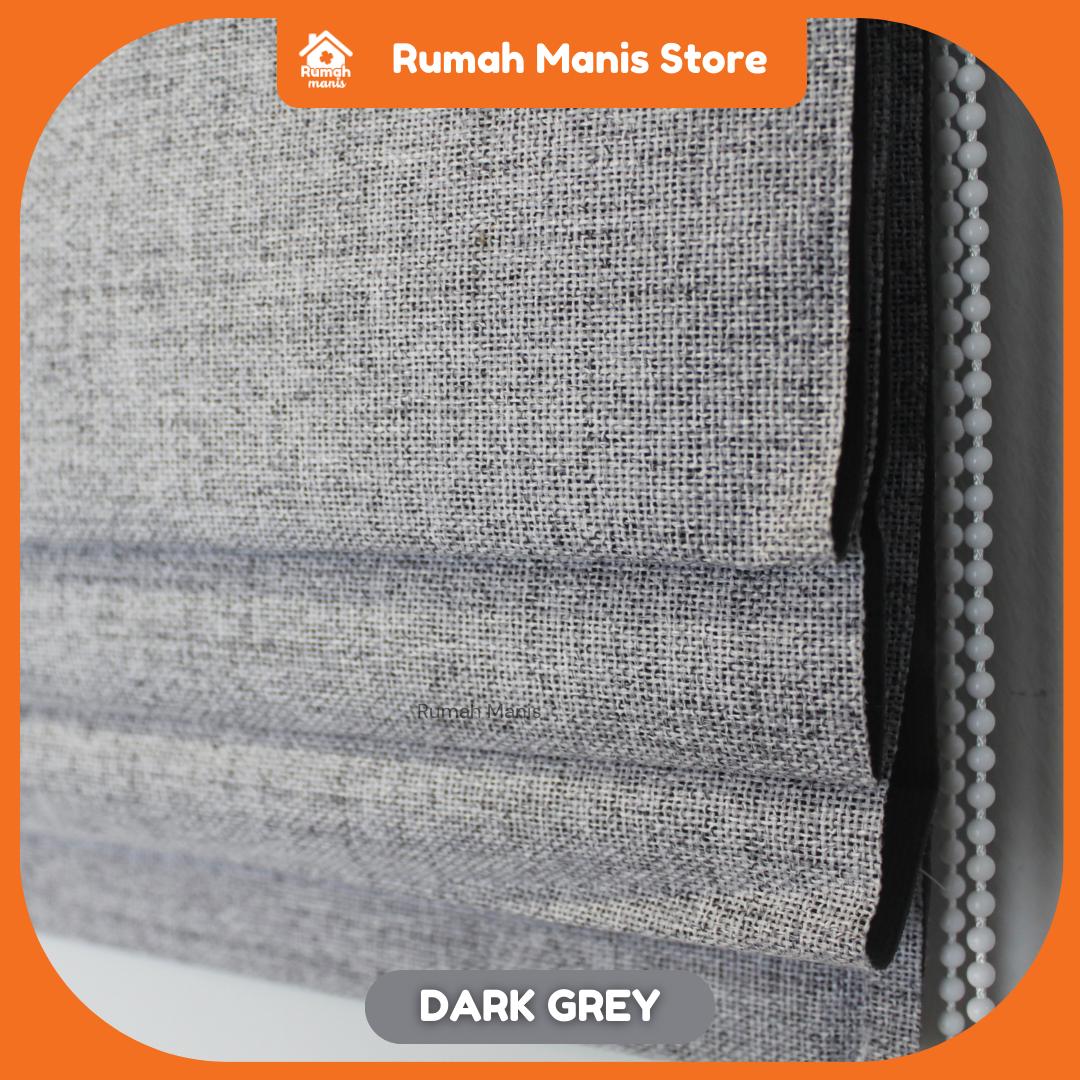 [RUMAH MANIS ROMAN BLIND] 1 Panel Premium Modern Western Style Roman Soft Curtain Blind | 100% Blackout | 76CM X 210CM (2.5' X 7') | Ready Stock | Tingkap Roman tangga doubledeck langsir tarik bidai waterproof raya