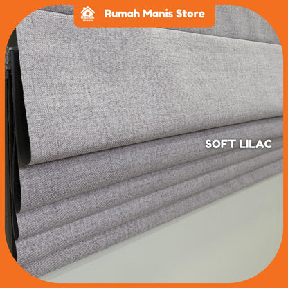 [RUMAH MANIS ROMAN BLIND] 3 Panel Premium Modern Western Style Roman Soft Curtain Blind | 100% Blackout | 198CM X 152CM (6.5' X 5') | Ready Stock | Tingkap Roman bidai waterproof langsir raya