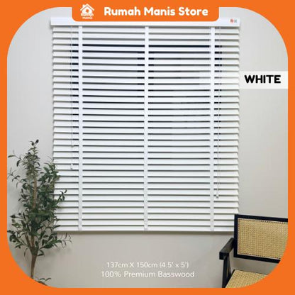 [RUMAH MANIS TIMBER BLIND] 2 Panel Premium High Quality Contemporary Decor Wooden Blinds | Ready Stock | Bidai Bilah Kayu Basswood Moden Ala Venetian langsir raya homeblind bidai kayu ruang tamu