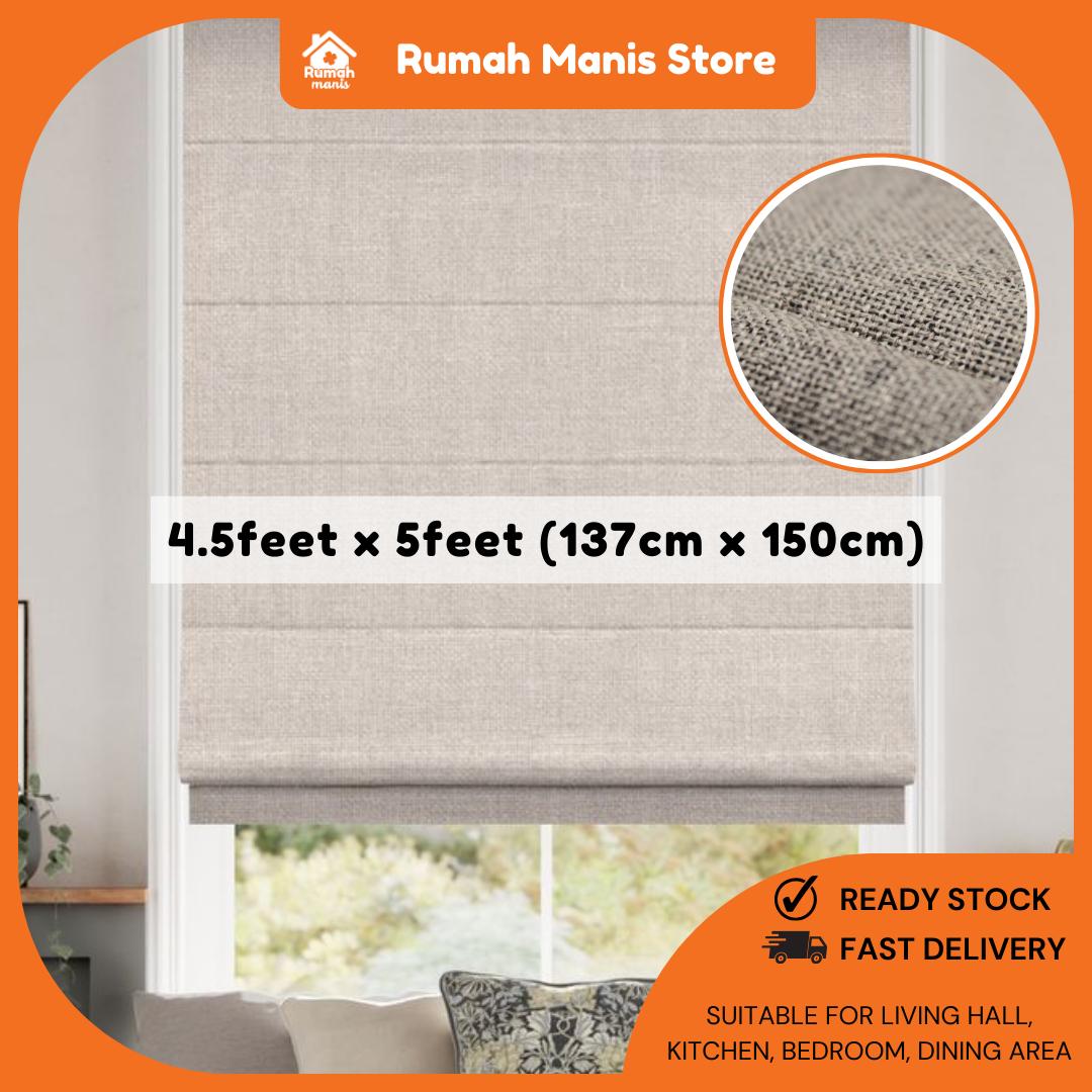 [RUMAH MANIS ROMAN BLIND] 2 Panel Premium Modern Western Style Roman Soft Curtain Blind | 100% Blackout | Ready Stock | Tingkap Roman tangga doubledeck langsir tarik bidai waterproof raya