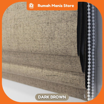 [RUMAH MANIS ROMAN BLIND] 2 Panel Premium Modern Western Style Roman Soft Curtain Blind | 100% Blackout | Ready Stock | Tingkap Roman tangga doubledeck langsir tarik bidai waterproof raya