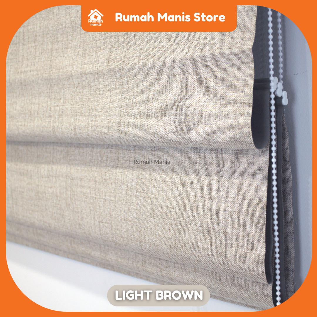 [RUMAH MANIS ROMAN BLIND] 3 Panel Premium Modern Western Style Roman Soft Curtain Blind | 100% Blackout | 198CM X 152CM (6.5' X 5') | Ready Stock | Tingkap Roman bidai waterproof langsir raya