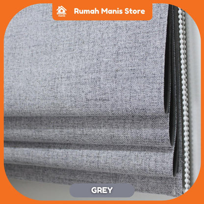 [RUMAH MANIS ROMAN BLIND] 2 Panel Premium Modern Western Style Roman Soft Curtain Blind | 100% Blackout | Ready Stock | Tingkap Roman tangga doubledeck langsir tarik bidai waterproof raya