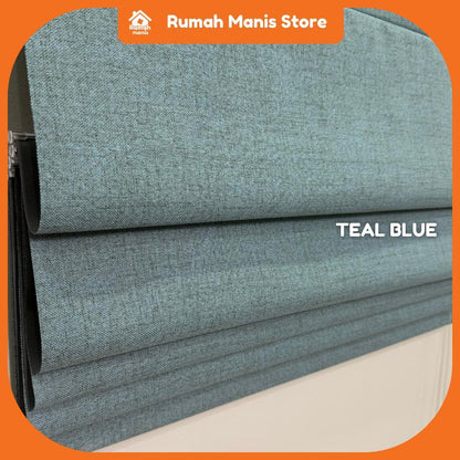 [RUMAH MANIS ROMAN BLIND] 1 Panel Premium Modern Western Style Roman Soft Curtain Blind | 100% Blackout | 76CM X 210CM (2.5' X 7') | Ready Stock | Tingkap Roman tangga doubledeck langsir tarik bidai waterproof raya