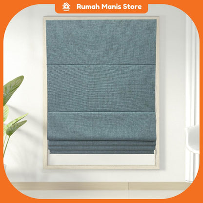 [RUMAH MANIS ROMAN BLIND] 1 Panel Premium Modern Western Style Roman Soft Curtain Blind | 100% Blackout | 76CM X 210CM (2.5' X 7') | Ready Stock | Tingkap Roman tangga doubledeck langsir tarik bidai waterproof raya