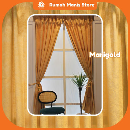 [Rumah Manis Curtain] 1pcs Ready-made Pattern Curtain | 140CM(W) X 210CM(H) | French Pleat | Langsir Murah Bercorak Benang raya