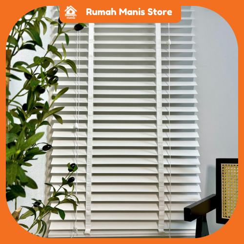 [RUMAH MANIS BLIND] 3 Panel Premium High Quality Contemporary Decor Wooden | 198CM X 150CM (6.5' X 5') | Ready Stock | Bidai Bilah Kayu Moden Bidai Ala Venetian timber blinds curtains langsir raya bidai kayu ruang tamu