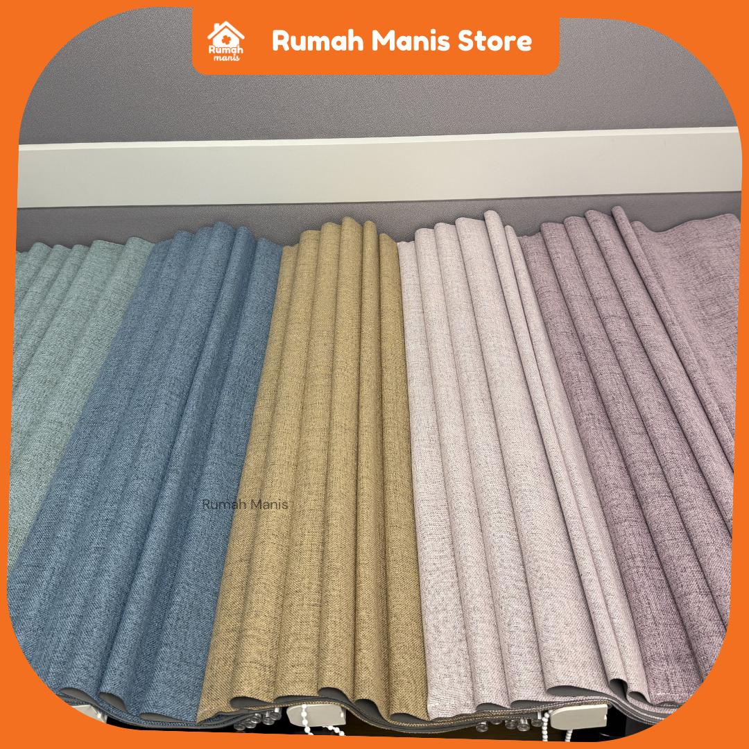 [RUMAH MANIS ROMAN BLIND] 1 Panel Premium Modern Western Style Roman Soft Curtain Blind | 100% Blackout | 76CM X 210CM (2.5' X 7') | Ready Stock | Tingkap Roman tangga doubledeck langsir tarik bidai waterproof raya