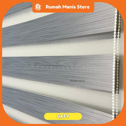 [RUMAH MANIS ZEBRA BLIND] 3 Panel Premium Modern Sunblock Dual Layer Zebra Blind | 198CM X 150CM (6.5' X 5') | Ready Stock | Bidai Tingkap Zebra Moden langsir raya