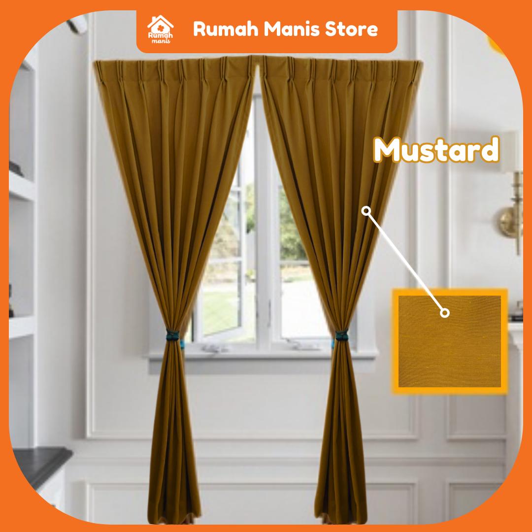 [Rumah Manis Curtain] 1pcs Ready-made Pattern Curtain | 140CM(W) X 210CM(H) | French Pleat | Langsir Murah Bercorak Benang raya