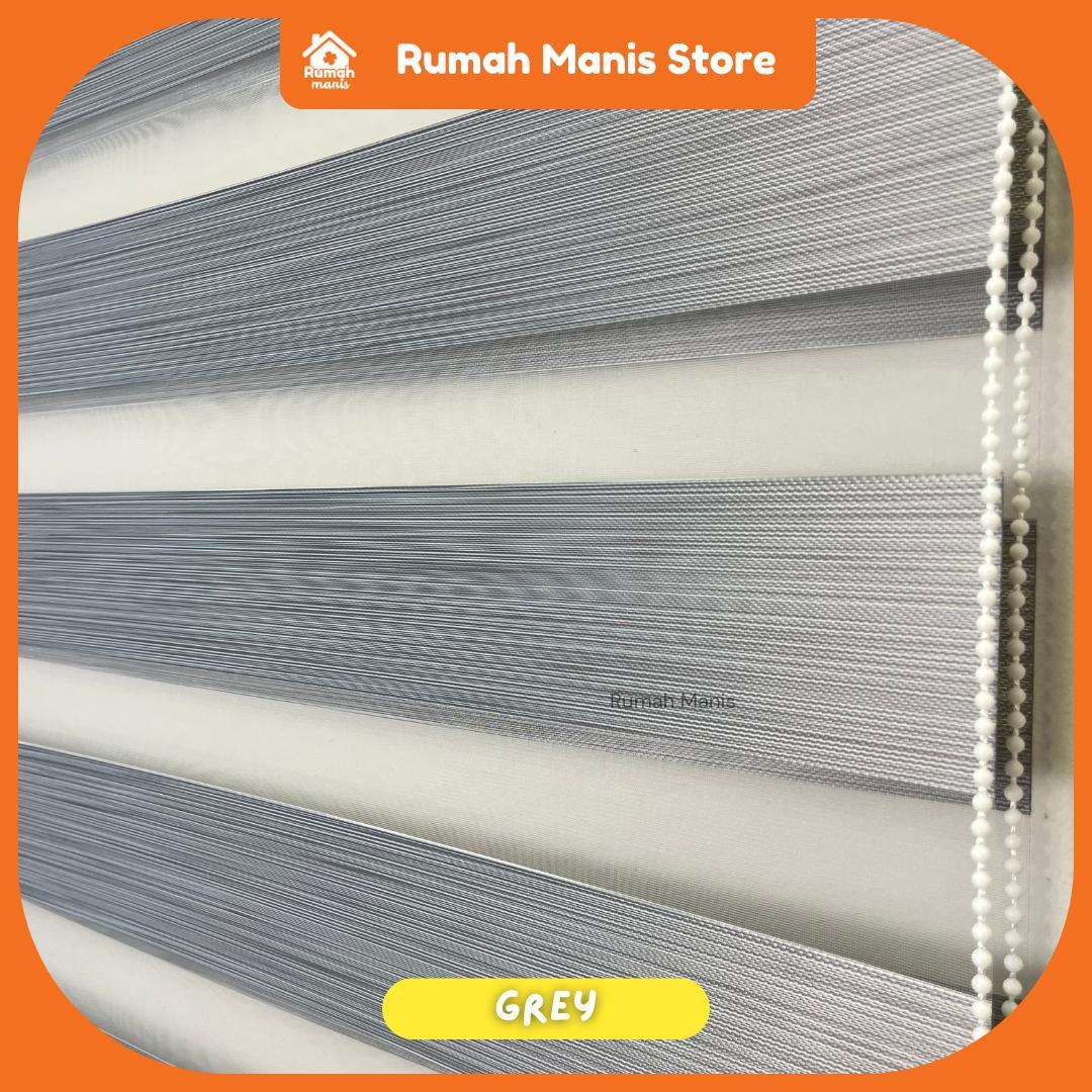 [RUMAH MANIS ZEBRA BLIND] 1 Panel Premium Modern Dual Layer Sunblock Zebra Blind | 76CM X 210CM (2.5' X 7') | Ready Stock | Bidai Tingkap Zebra Moden