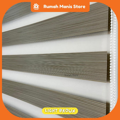 [RUMAH MANIS ZEBRA BLIND] 3 Panel Premium Modern Sunblock Dual Layer Zebra Blind | 198CM X 150CM (6.5' X 5') | Ready Stock | Bidai Tingkap Zebra Moden langsir raya