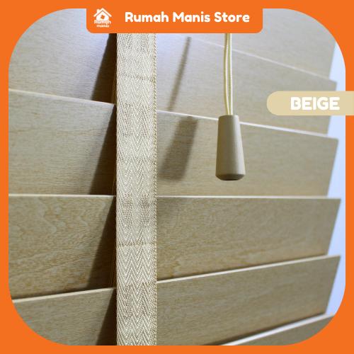 [RUMAH MANIS BLIND] 3 Panel Premium High Quality Contemporary Decor Wooden | 198CM X 150CM (6.5' X 5') | Ready Stock | Bidai Bilah Kayu Moden Bidai Ala Venetian timber blinds curtains langsir raya bidai kayu ruang tamu