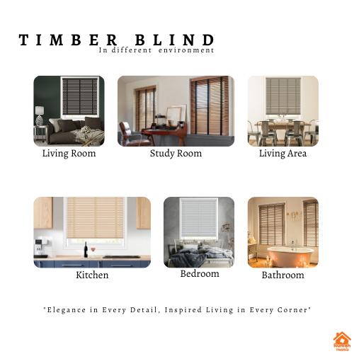 [RUMAH MANIS TIMBER BLIND] 2 Panel Premium High Quality Contemporary Decor Wooden Blinds | Ready Stock | Bidai Bilah Kayu Basswood Moden Ala Venetian langsir raya homeblind bidai kayu ruang tamu