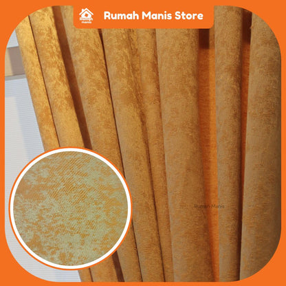 [Rumah Manis Curtain] 1pcs Ready-made Pattern Curtain | 140CM(W) X 210CM(H) | French Pleat | Langsir Murah Bercorak Benang raya