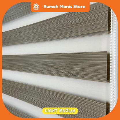 [RUMAH MANIS ZEBRA BLIND] 1 Panel Premium Modern Dual Layer Sunblock Zebra Blind | 76CM X 210CM (2.5' X 7') | Ready Stock | Bidai Tingkap Zebra Moden